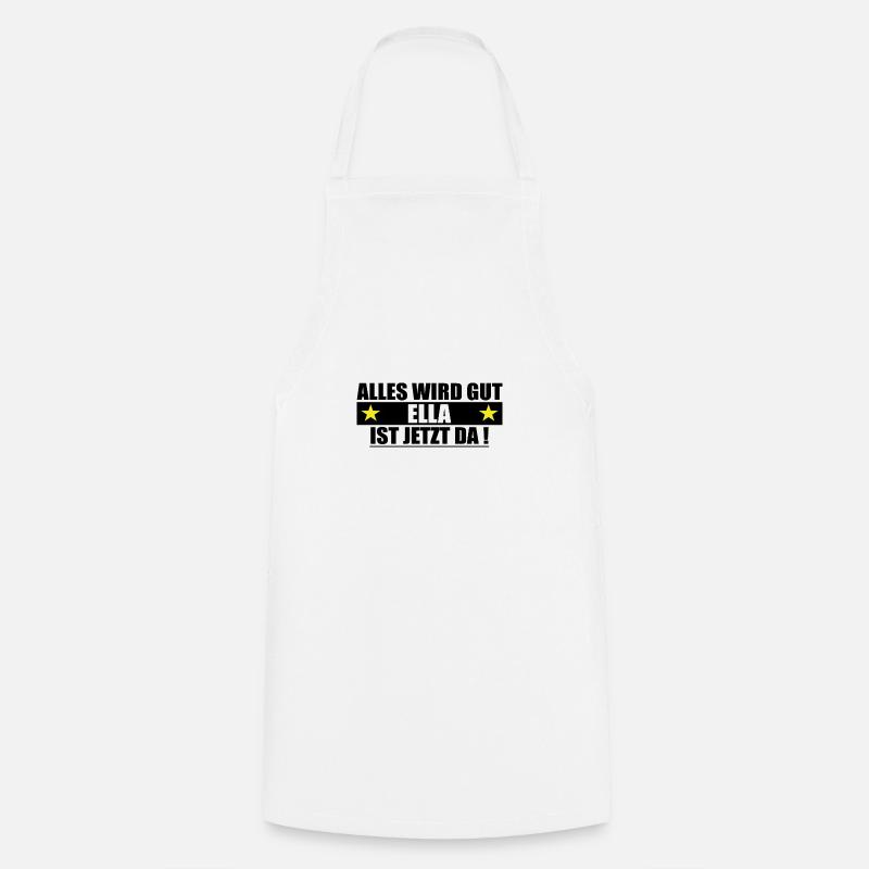 Ella surname First name Birthday - Cooking Apron - white