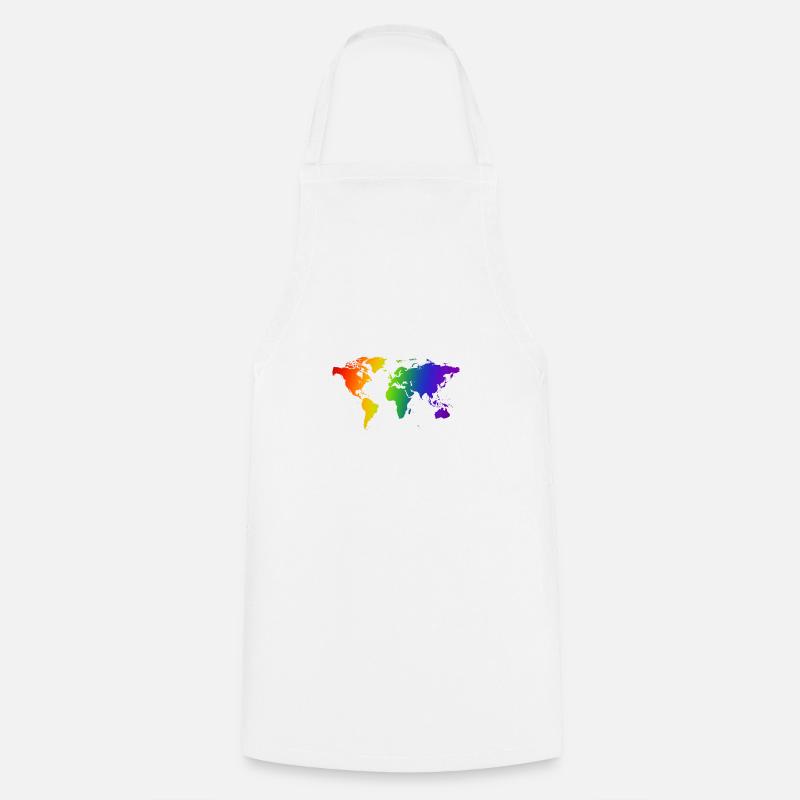 PRIDE WORLD MAP - Cooking Apron - white