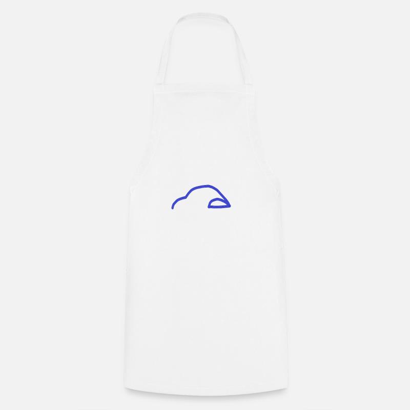 silhouette auto bleue - Tablier de cuisine - blanc