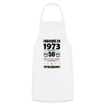 Vintage 1973 50Ans Anniversaire Cadeau Homme Femme - Tablier de cuisine - blanc - Devant - AI Model Male 185 dark (185cm)