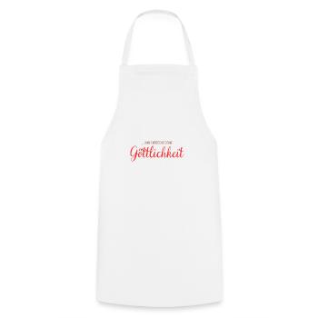 ... and discover your divinity - Cooking Apron - white - Front - AI Model Male 185 dark (185cm)