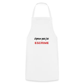 j peux pas j ai escrime - Tablier de cuisine - blanc - Devant - AI Model Male 185 dark (185cm)