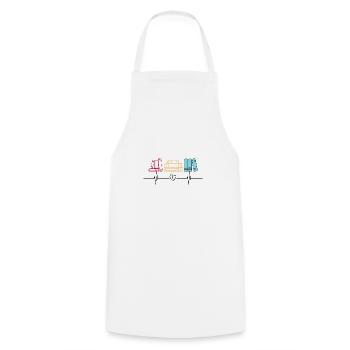 Amoureux de lecture - Tablier de cuisine - blanc - Devant - AI Model Male 185 dark (185cm)