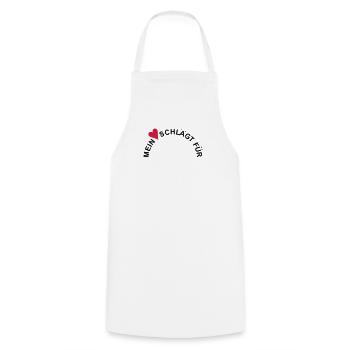 MY HEART BEATS FOR ... Your Text / Emblem - Cooking Apron - white - Front - AI Model Male 185 dark (185cm)