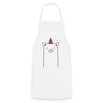 Pig Party - Party Sau - Cooking Apron - white - Front - AI Model Male 185 dark (185cm)