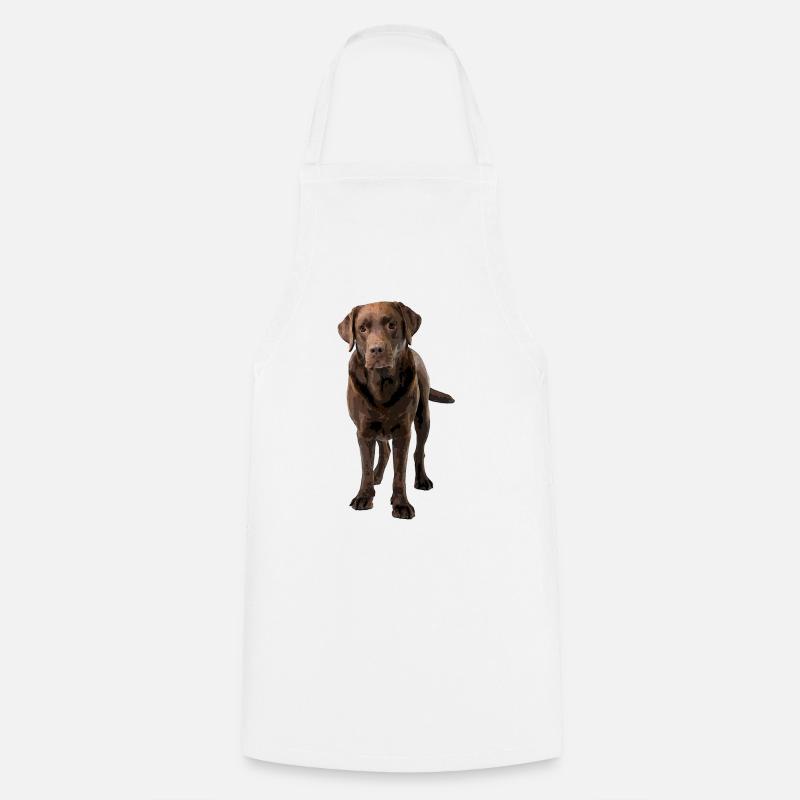 Brown Labrador Comic Style - Cooking Apron - white