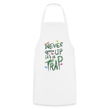 Nie Erwachsen Werden – Falle - Cooking Apron - white - Front - AI Model Male 185 dark (185cm)