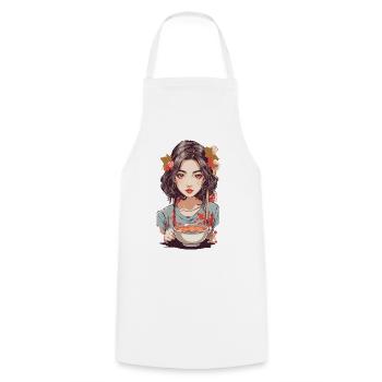 Rétro Japon Ramen Popart Esthétique Food Design - Tablier de cuisine - blanc - Devant - AI Model Male 185 dark (185cm)