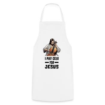 Je joue du violoncelle pour Jésus - Tablier de cuisine - blanc - Devant - AI Model Male 185 dark (185cm)
