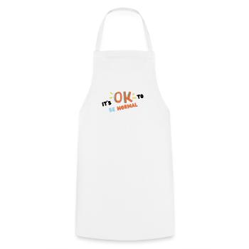 It s ok to be normal (noir) - Tablier de cuisine - blanc - Devant - AI Model Male 185 dark (185cm)