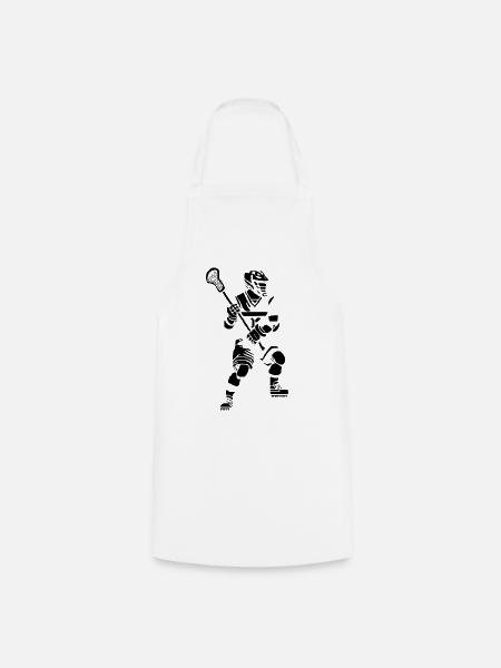 Lacrosse Spieler Pixel Grafik - Kochschürze - Weiß