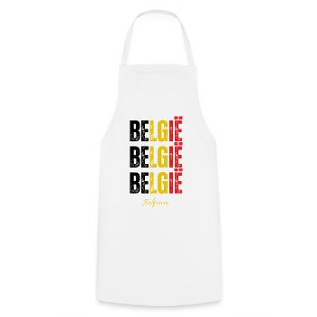 Belgian pride, flag of Belgium - Cooking Apron - white - Front - AI Model Male 185 dark (185cm)