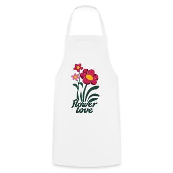 Flower illustration Flower Love Flowers Love - Cooking Apron - white - Front - AI Model Male 185 dark (185cm)