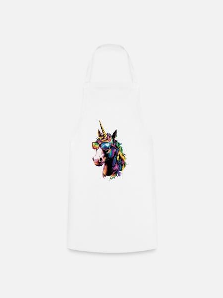Licorne Poney Cavalier Chevaux Équitation Licornes - Tablier de cuisine - blanc