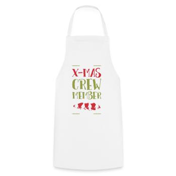 X-Mas Crew Member - Cooking Apron - white - Front - AI Model Male 185 dark (185cm)