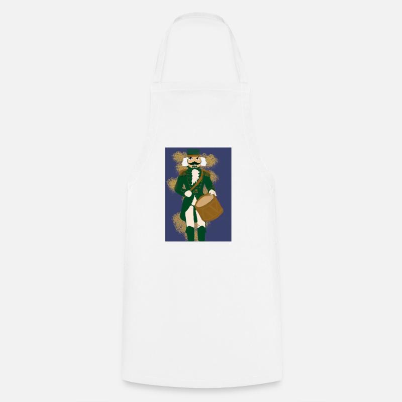 Old Green Parade Drum - Cooking Apron - white