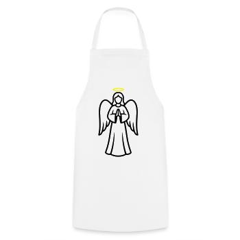 angel-angel-wing-silhouette-simple-1 - Cooking Apron - white - Front - AI Model Male 185 dark (185cm)