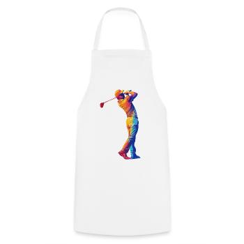 Regenbogen Golfer Swing - Kochschürze - Weiß - Vorne - AI Model Male 185 dark (185cm)