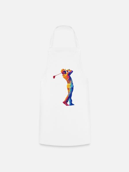 Regenbogen Golfer Swing - Kochschürze - Weiß