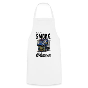 1477_i_dont_snore-M_TRUCK - Cooking Apron - white - Front - AI Model Male 185 dark (185cm)