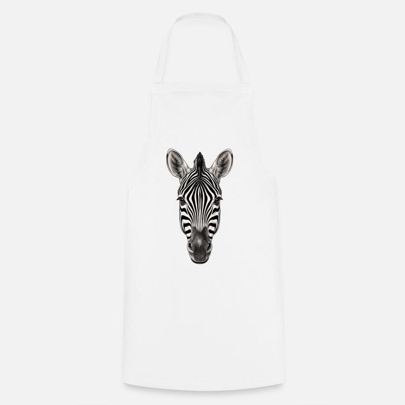 Zebra - Kochschürze - Weiß