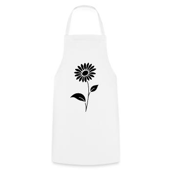 Abstrakte Blumen Silhouette Sommermotiv - Kochschürze - Weiß - Vorne - AI Model Male 185 dark (185cm)