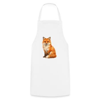 Renard aquarelle dans la forêt - Tablier de cuisine - blanc - Devant - AI Model Male 185 dark (185cm)