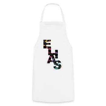 Elias - Beautiful boy name with cool dinosaurs - Cooking Apron - white - Front - AI Model Male 185 dark (185cm)