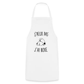 J'peux pas j'ai boxe 1c - Tablier de cuisine - blanc - Devant - AI Model Male 185 dark (185cm)