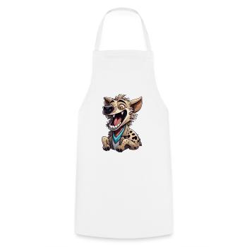 Hyena / Africa / Safrai / Zoo / Wildis / Animal - Cooking Apron - white - Front - AI Model Male 185 dark (185cm)