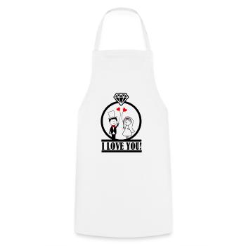 love you 1 - Cooking Apron - white - Front - AI Model Male 185 dark (185cm)