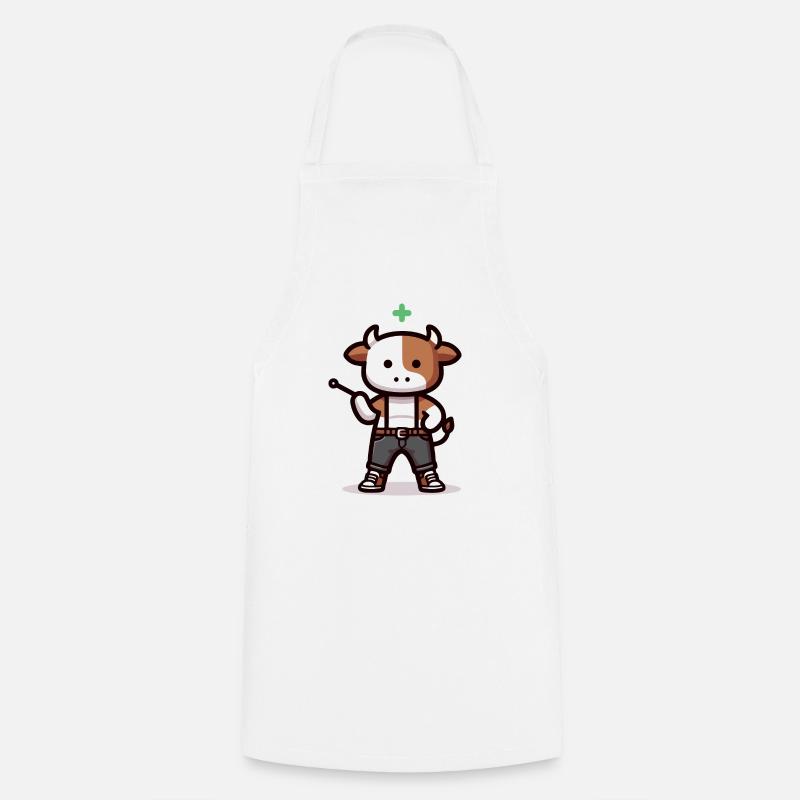 Vache avec indicateur - Tablier de cuisine - blanc