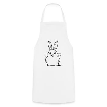 lapin mignon comme illustration vectorielle - Tablier de cuisine - blanc - Devant - AI Model Male 185 dark (185cm)