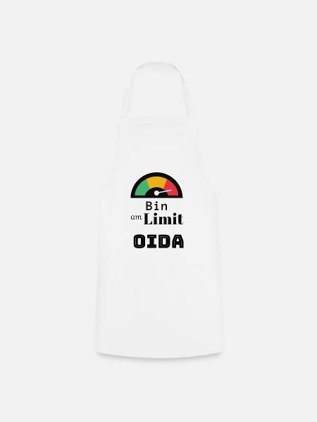 Spruch: bin am Limit oida - Kochschürze - Weiß
