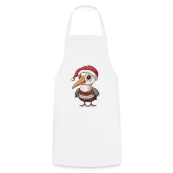 Pelikan Vogel Weihnachten - Kochschürze - Weiß - Vorne - AI Model Male 185 dark (185cm)