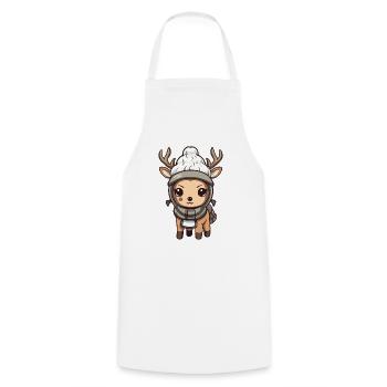 Reh Geweih Winter Tier Baby Comic - Kochschürze - Weiß - Vorne - AI Model Male 185 dark (185cm)