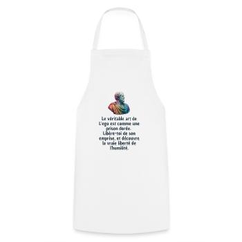 T-shirts Stoïcisme : L'inspiration à portée de soi - Tablier de cuisine - blanc - Devant - AI Model Male 185 dark (185cm)