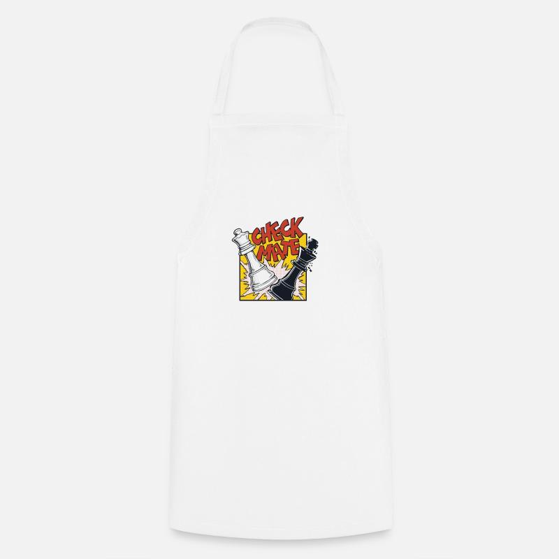 CHECKMATE (Schachmatt) - Tablier de cuisine - blanc