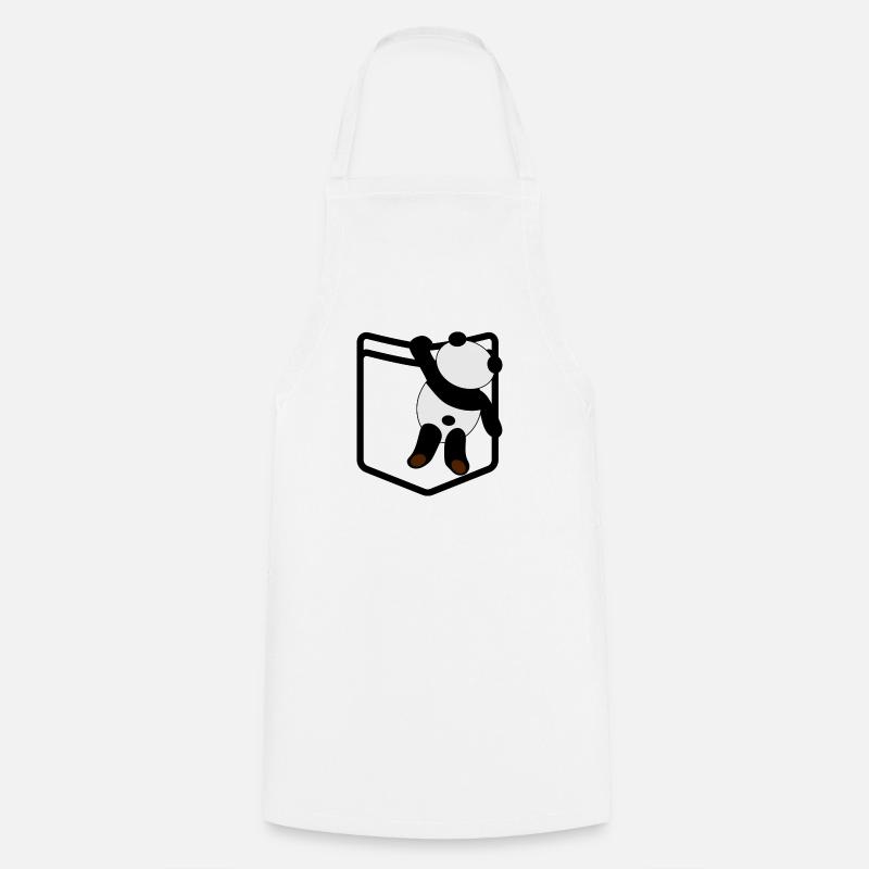 Shirt pocket Panda Pocket Panda - Cooking Apron - white