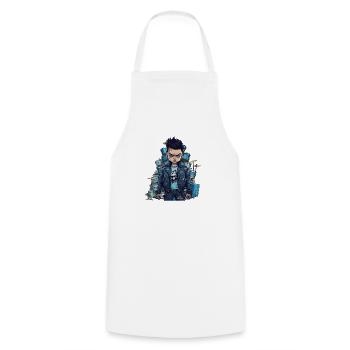 Drummer Drums Schlagzeug - Kochschürze - Weiß - Vorne - AI Model Male 185 dark (185cm)