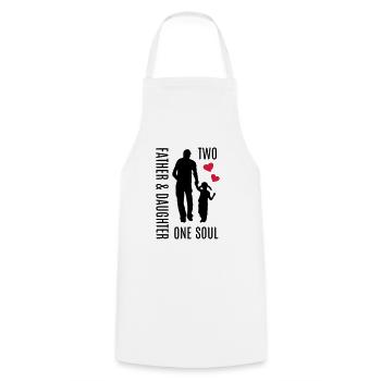 Père fille tenant la main coeur âme meilleur papa - Tablier de cuisine - blanc - Devant - AI Model Male 185 dark (185cm)