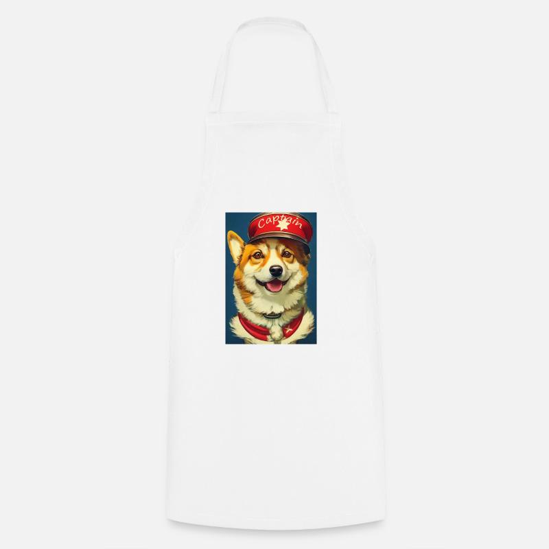 Capitaine Corgi - Tablier de cuisine - blanc