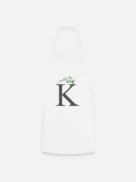 K mit Kleeblätter - Kochschürze - Weiß