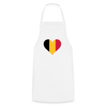 Ein Herz für Belgien - Kochschürze - Weiß - Vorne - AI Model Male 185 dark (185cm)
