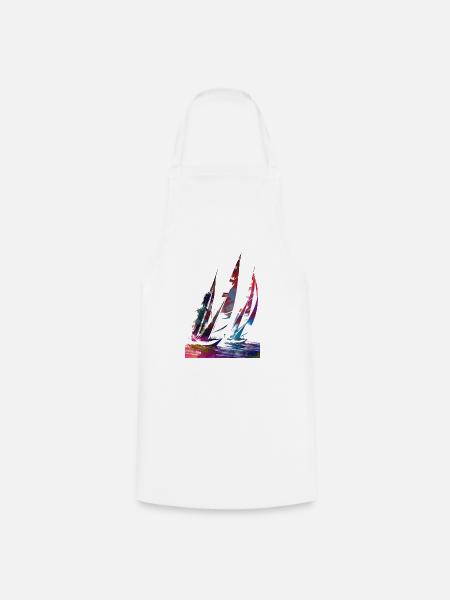 Segelsport Kunst #sailing - Kochschürze - Weiß
