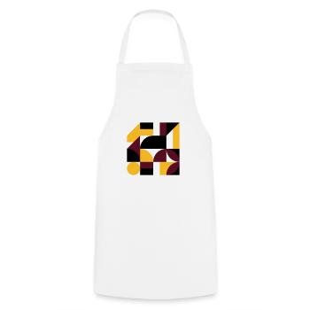 Colorful abstract geometric bauhaus background - Kochschürze - Weiß - Vorne - AI Model Male 185 dark (185cm)