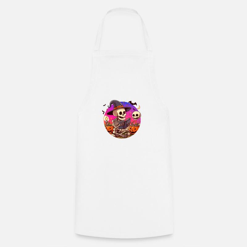 Mr. Bone Spooky Halloween 3 - Cooking Apron - white