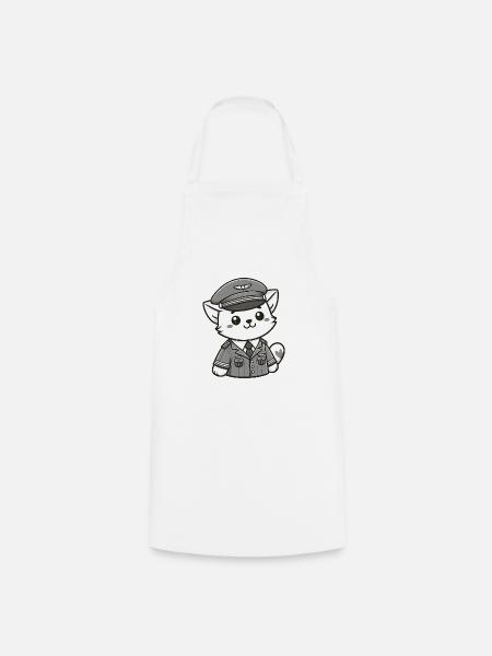 Cute Cat Pilot - Kochschürze - Weiß