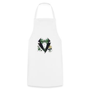 St. Patrick's Day Tuxedo Leprechaun Costume - Cooking Apron - white - Front - AI Model Male 185 dark (185cm)