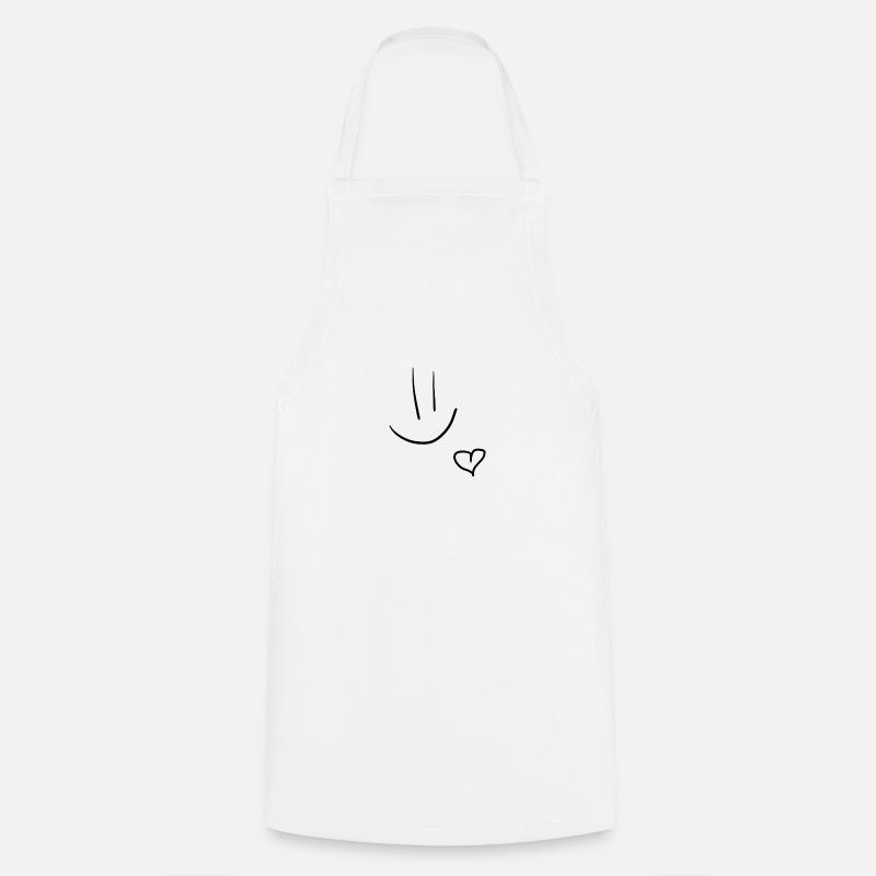 Smiley Cœur - Tablier de cuisine - blanc